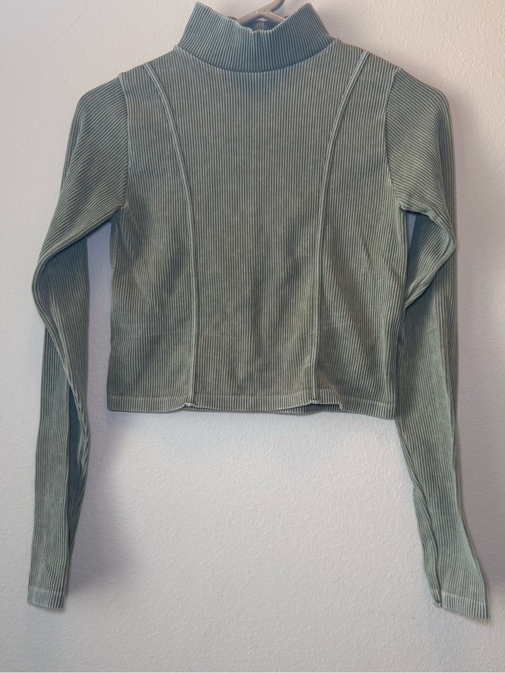 Hunter & Brown Sage Ribbed Mock Neck Crop Top - Long Sleeve Coastal Chic Knit